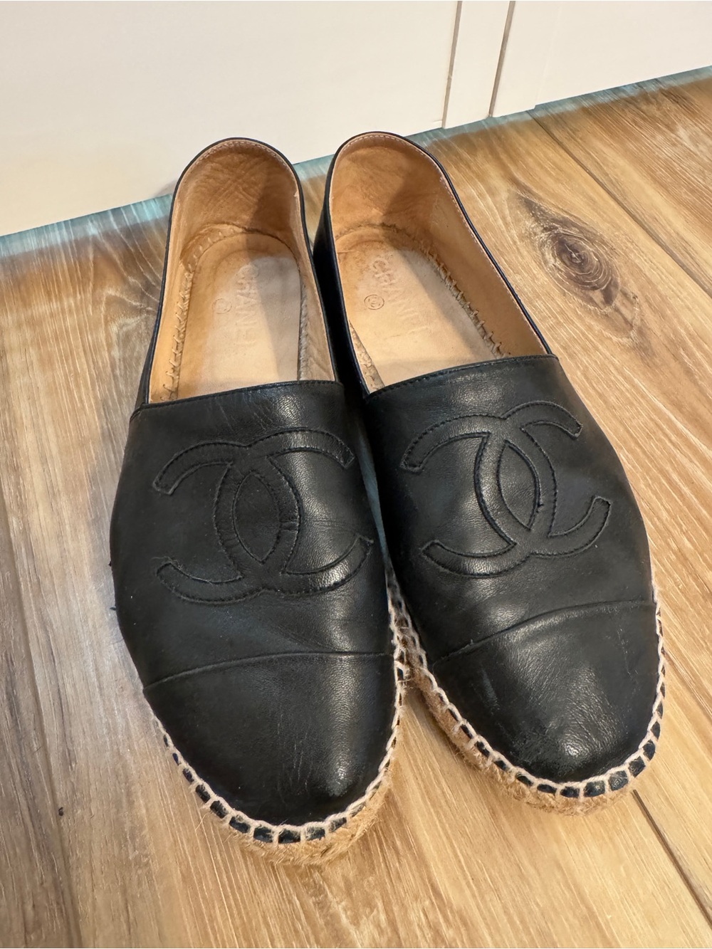 CHANEL Beige Leather Insole Ballet Flats